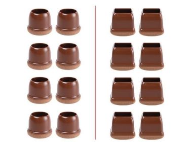 Round Mute Table Chair Leg Pad Thickened Felt Bottom Table Leg Floor Protectors (size: S-BROWN-C)